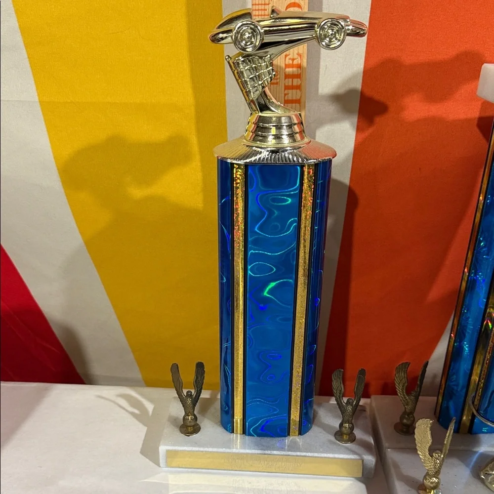 Blue and Gold car Trophies-assorted